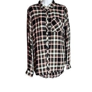 Kenneth Cole Reaction Plaid Button-Down Shirt, Size M